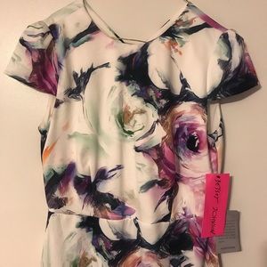 NWT Betsey Johnson Ivory Dress with Ruffle Hem